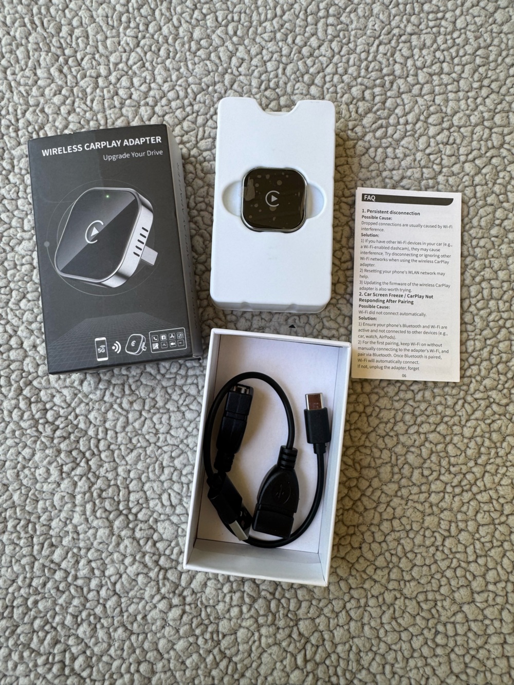 Wireless Carplay Adapter Dongle For iPhone New (Open Box). Black - Picture 5 of 10